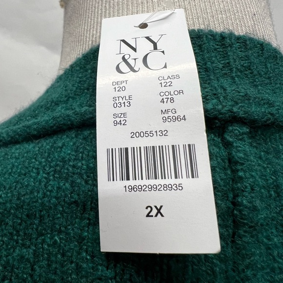 NY & CO Green Boxy Drop Shoulder Sweater 2X - Picture 5 of 8
